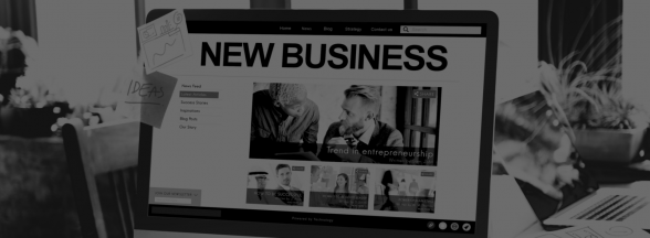 Graphic of a computer screen showing a new business setup