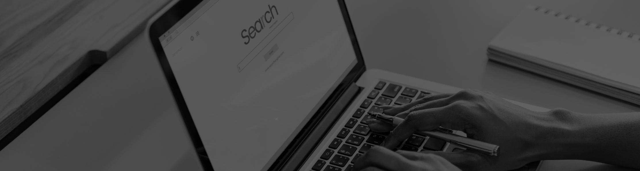 Graphic of a web user performing an internet search