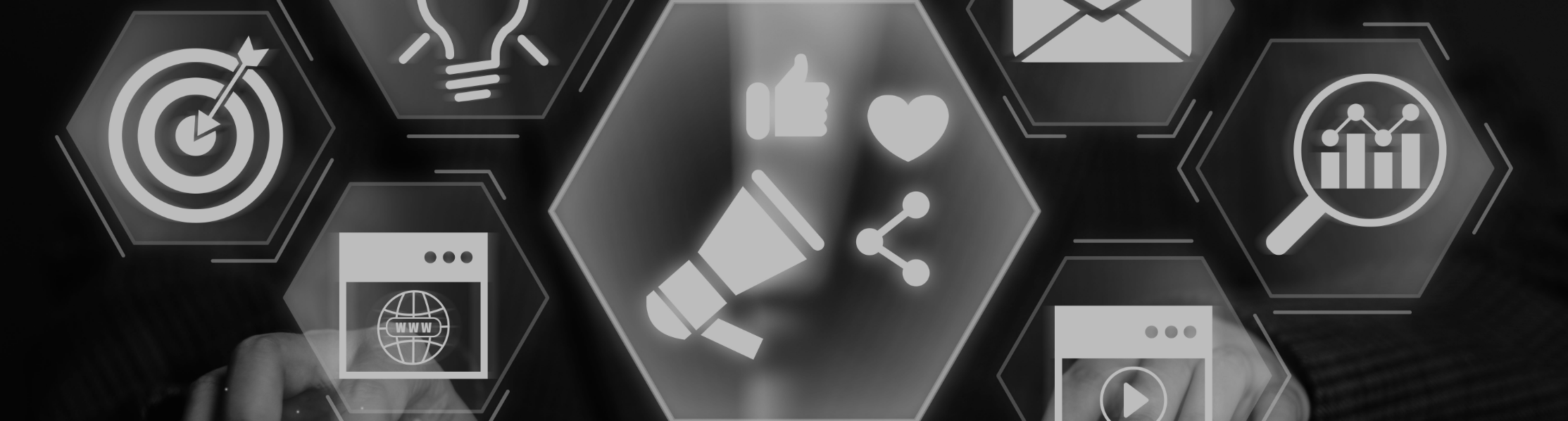 Image showing a close up of someone pointing to some creative icons