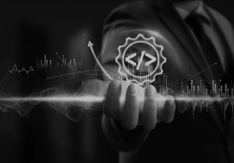 Image showing a close up of someone holding website code